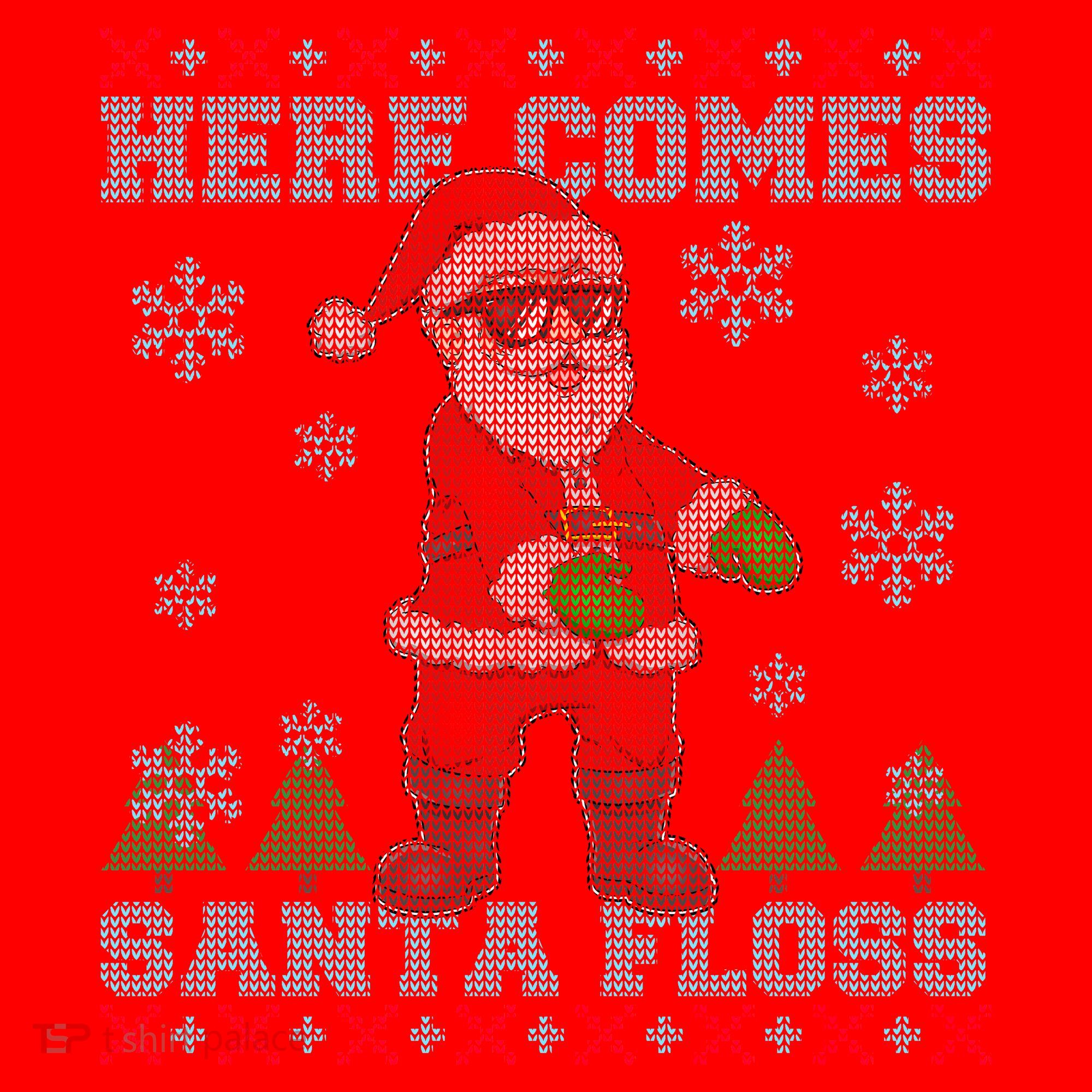 Here Comes Santa Floss Cool Ugly Christmas Santa Hat