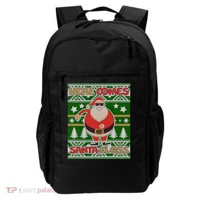 Here Comes Santa Floss Ugly Christmas Sweater Backpack