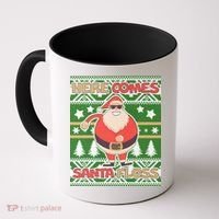 Here Comes Santa Floss Ugly Christmas Sweater Coffee Mug thumb 0