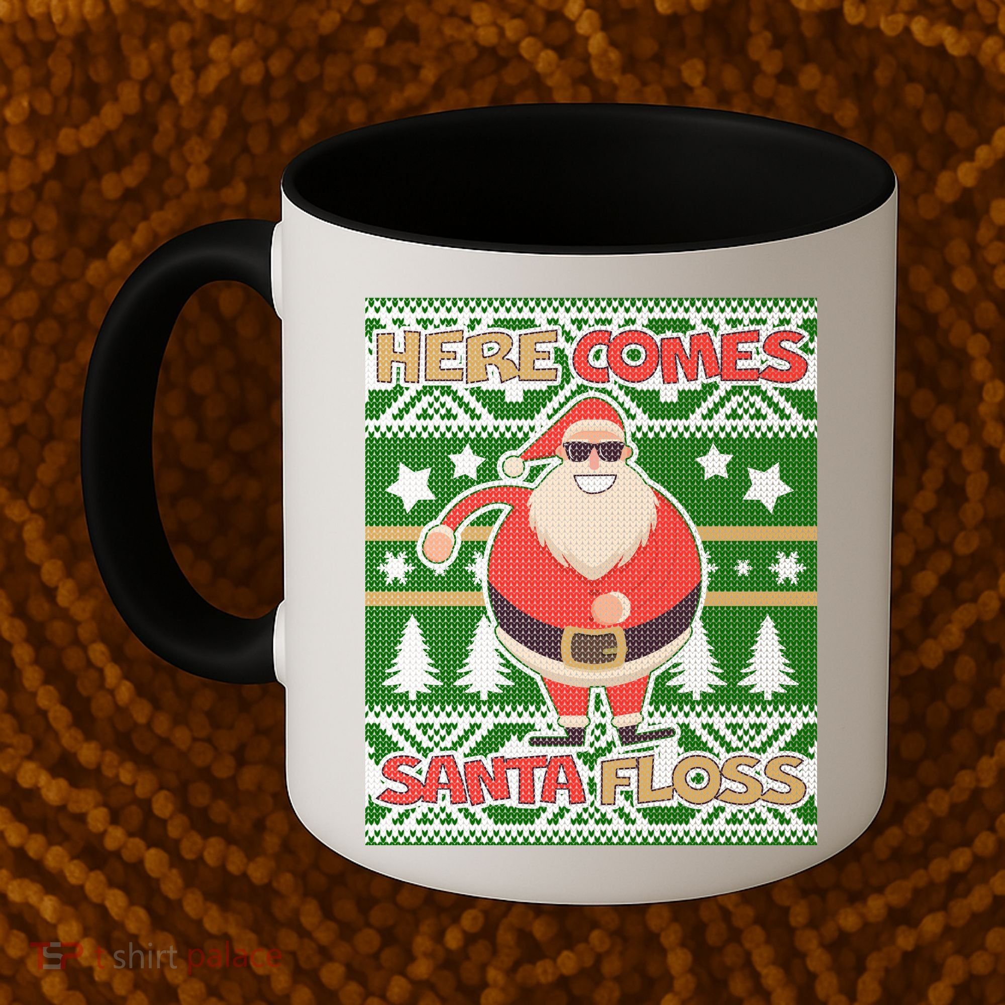 Here Comes Santa Floss Ugly Christmas Sweater Coffee Mug