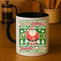 Here Comes Santa Floss Ugly Christmas Sweater Coffee Mug thumb 4