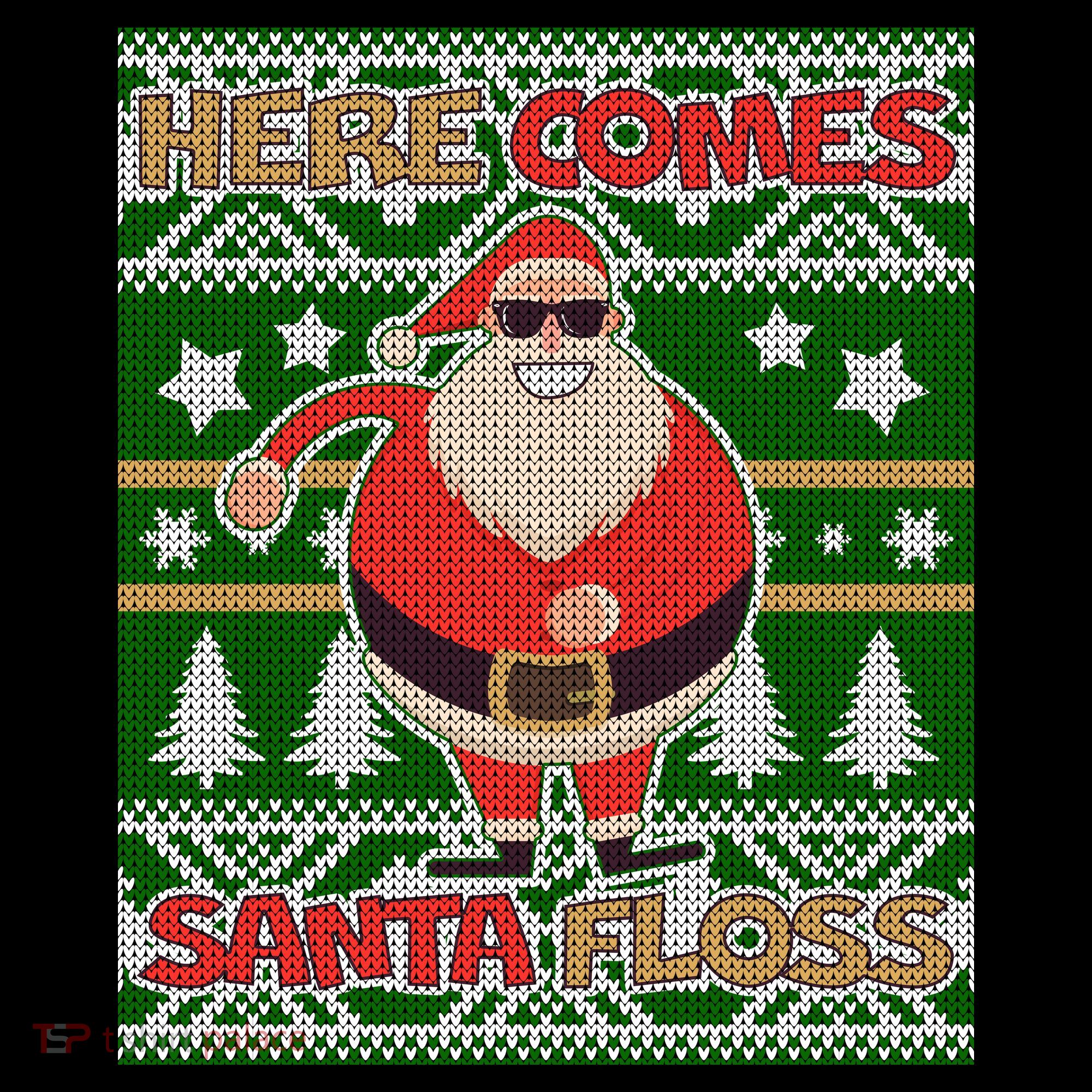 Here Comes Santa Floss Ugly Christmas Sweater Coffee Mug