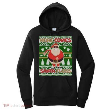 Here Comes Santa Floss Ugly Christmas Sweater Women's Hoodie