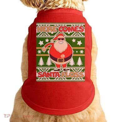 Here Comes Santa Floss Ugly Christmas Sweater Doggie Tank