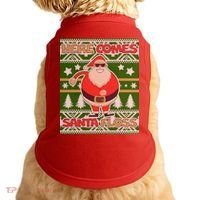 Here Comes Santa Floss Ugly Christmas Sweater Doggie Tank thumb 0