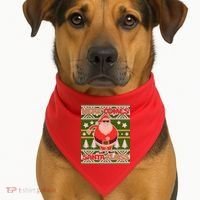 Here Comes Santa Floss Ugly Christmas Sweater USA-Made Doggie Bandana thumb 1