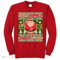 Here Comes Santa Floss Ugly Christmas Sweater Sweatshirt thumb 0