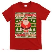 Here Comes Santa Floss Ugly Christmas Sweater T-Shirt thumb 0