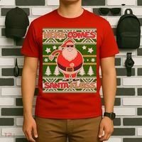 Here Comes Santa Floss Ugly Christmas Sweater T-Shirt thumb 6