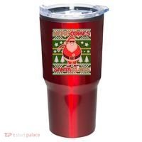 Here Comes Santa Floss Ugly Christmas Sweater Tumbler thumb 0