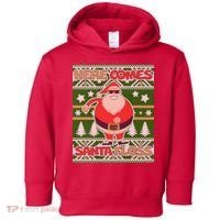 Here Comes Santa Floss Ugly Christmas Sweater Toddler Hoodie thumb 0