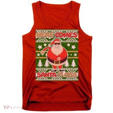 Here Comes Santa Floss Ugly Christmas Sweater Tank Top