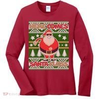 Here Comes Santa Floss Ugly Christmas Sweater Women's Long Sleeve Shirt thumb 0