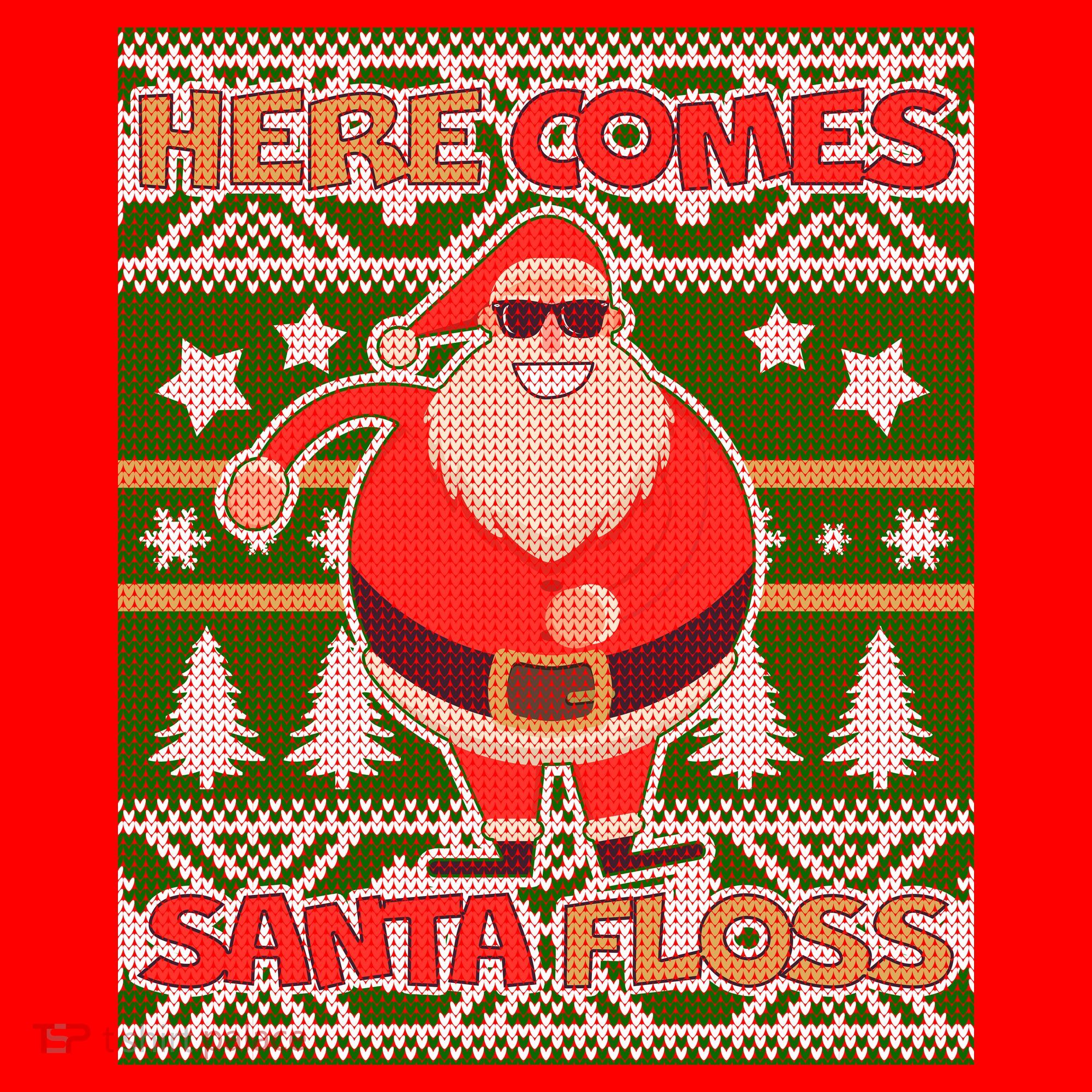 Here Comes Santa Floss Ugly Christmas Sweater Women's Long Sleeve Shirt