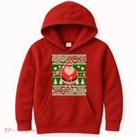 Here Comes Santa Floss Ugly Christmas Sweater Kids Hoodie thumb 0