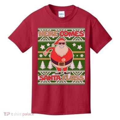 Here Comes Santa Floss Ugly Christmas Sweater Kids T-Shirt