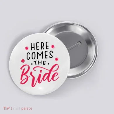 Here Comes The Bride Button