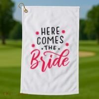 Here Comes The Bride Golf Towel thumb 1
