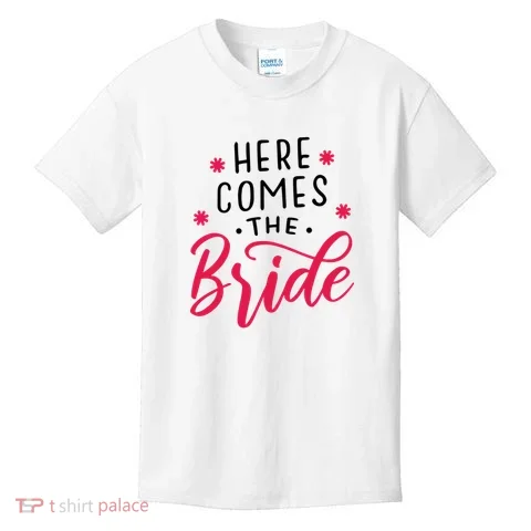 Here Comes The Bride Kids T-Shirt in the selected color