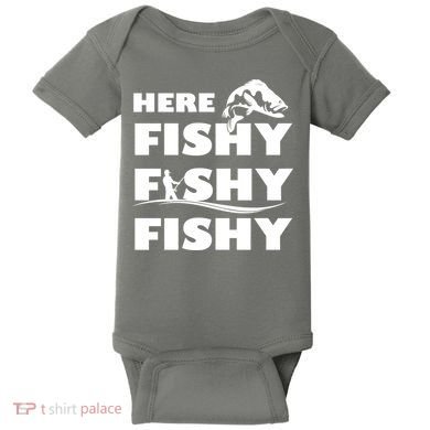 Here Fishy Fishy Fishy Baby Bodysuit