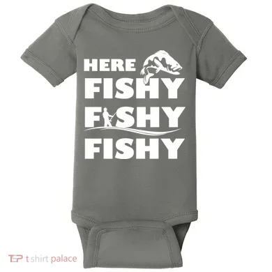 Here Fishy Fishy Fishy Baby Bodysuit