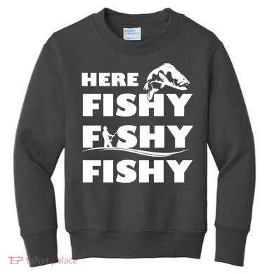 Here Fishy Fishy Fishy Kids Sweatshirt