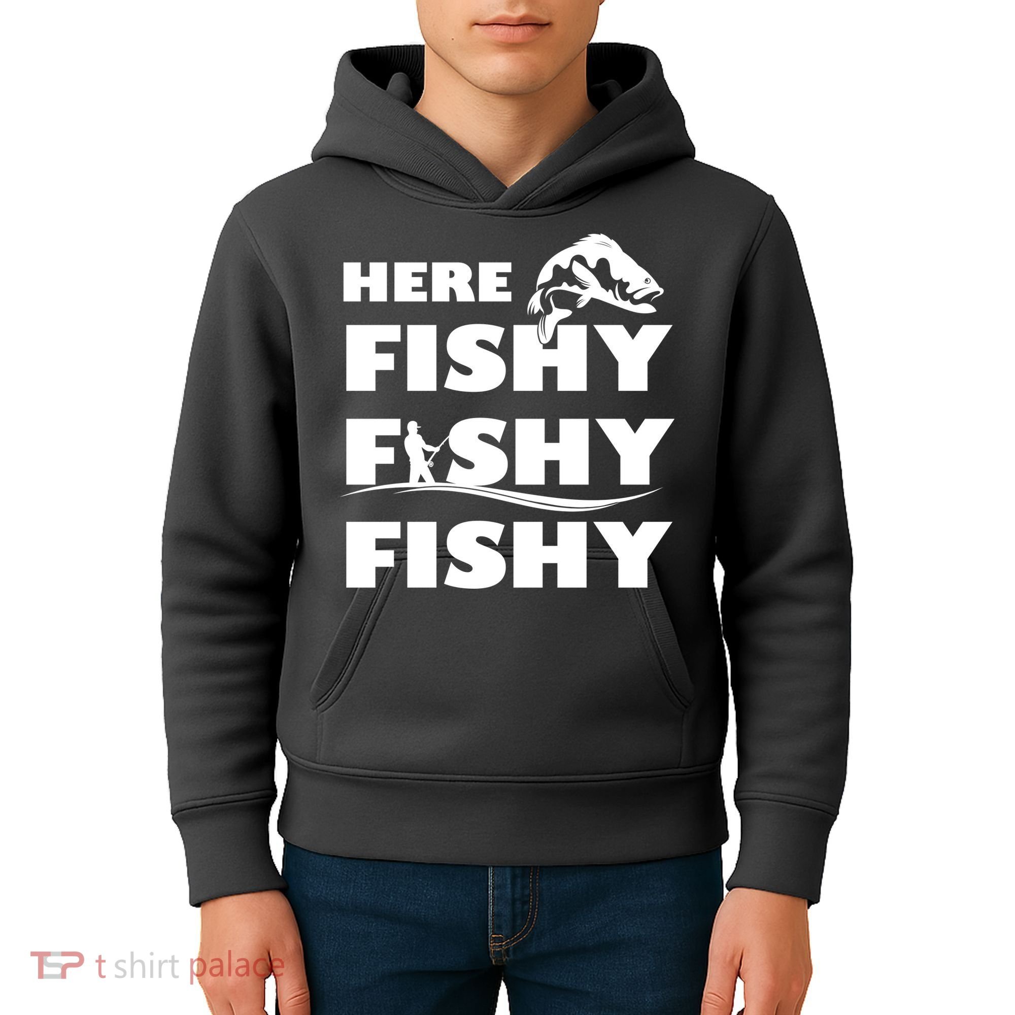 Here Fishy Fishy Fishy Kids Hoodie