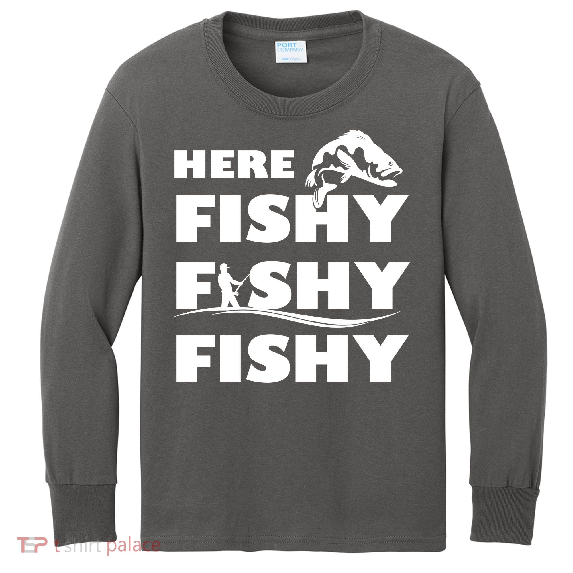 Here Fishy Fishy Fishy Kids Long Sleeve Shirt