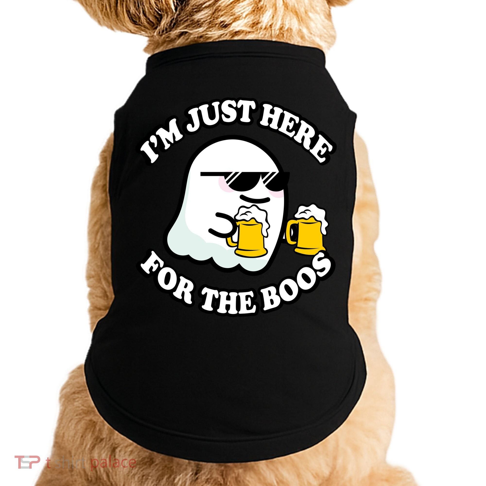 Here For The Boos Funny Halloween Party Doggie Tank