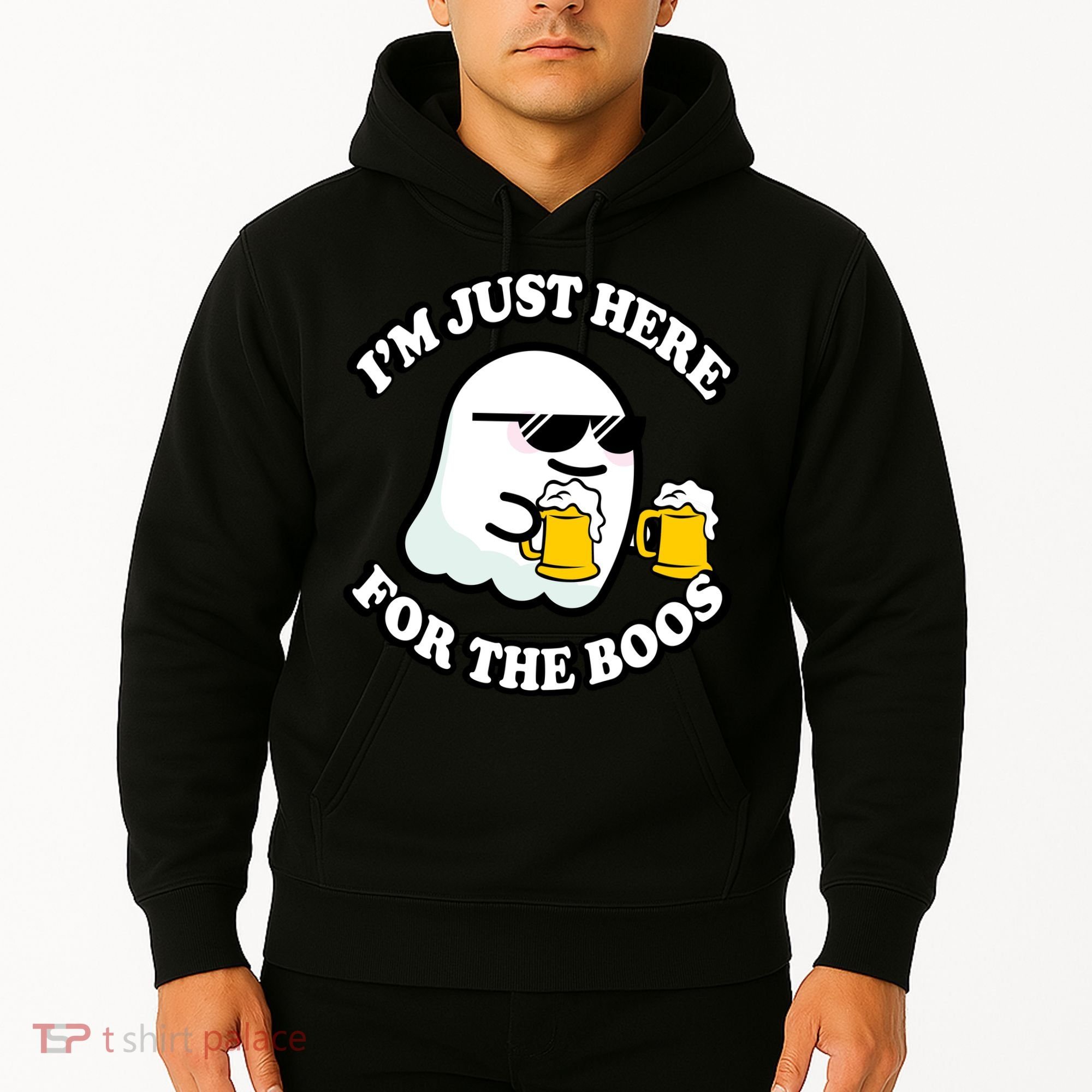 Here For The Boos Funny Halloween Party Hoodie