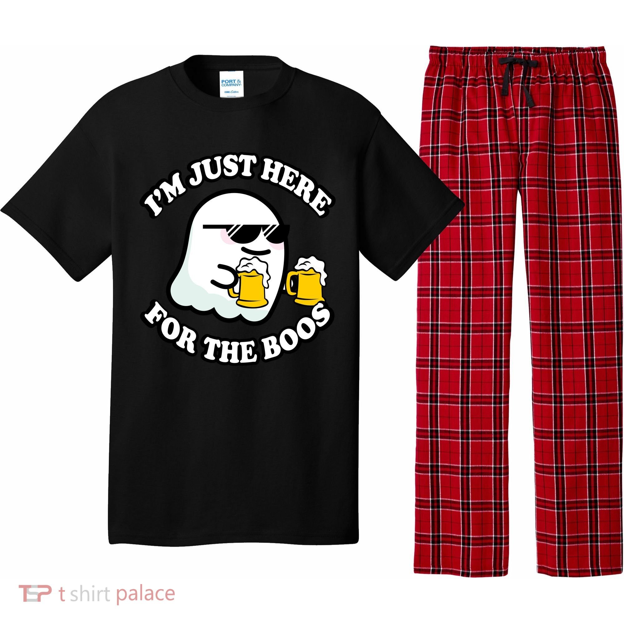 Here For The Boos Funny Halloween Party Pajama Set