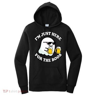 Here For The Boos Funny Halloween Party Women's Hoodie
