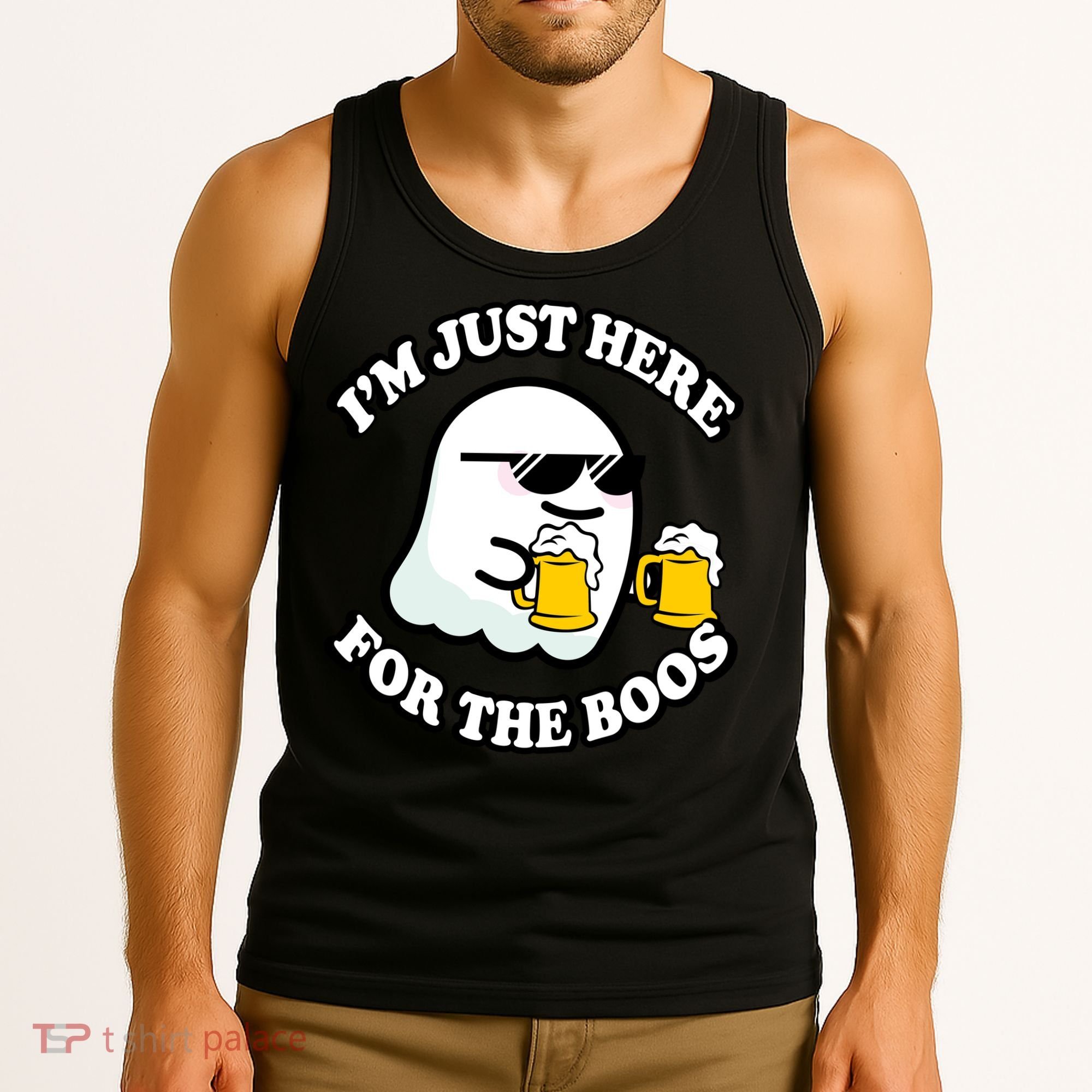 Here For The Boos Funny Halloween Party Tank Top
