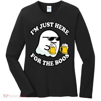 Here For The Boos Funny Halloween Party Women's Long Sleeve Shirt