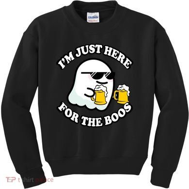 Here For The Boos Funny Halloween Party Kids Sweatshirt