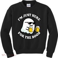 Here For The Boos Funny Halloween Party Kids Sweatshirt thumb 0