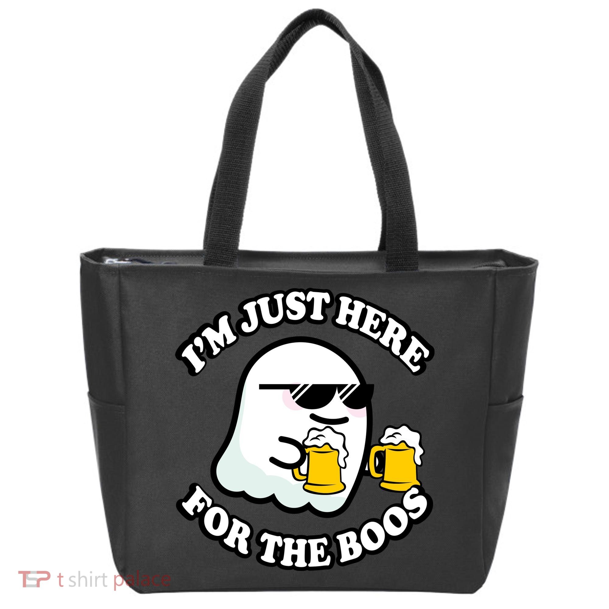 Here For The Boos Funny Halloween Party Tote Bag