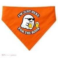 Here For The Boos Funny Halloween Party USA-Made Doggie Bandana thumb 0