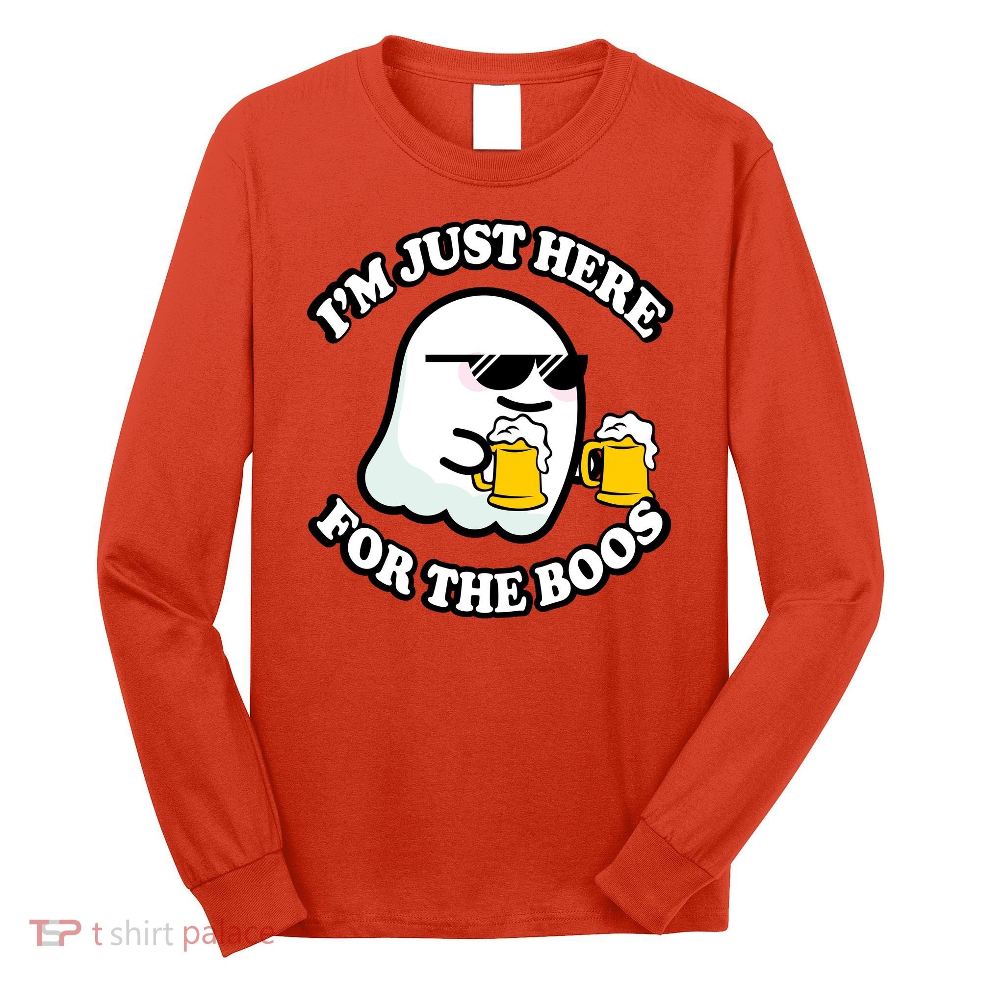 Here For The Boos Funny Halloween Party Long Sleeve Shirt