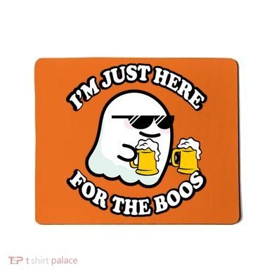 Here For The Boos Funny Halloween Party Mousepad