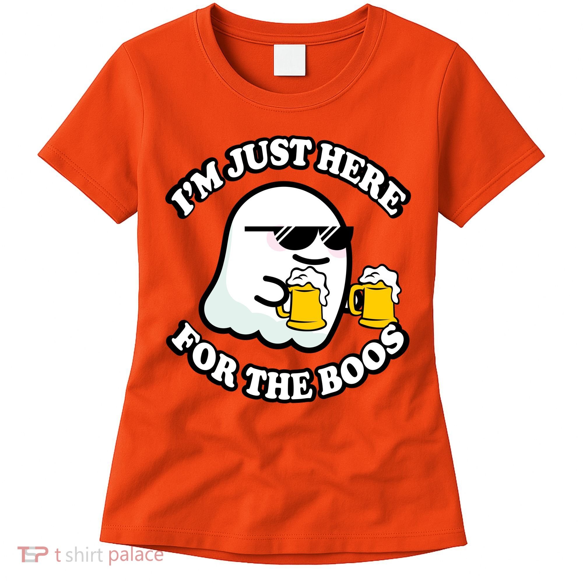Here For The Boos Funny Halloween Party Women's T-Shirt