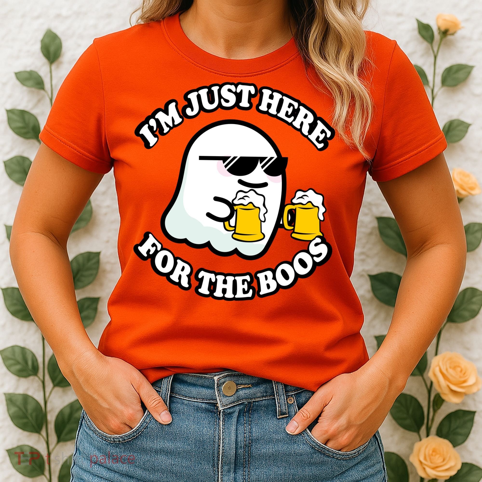 Here For The Boos Funny Halloween Party Women's T-Shirt