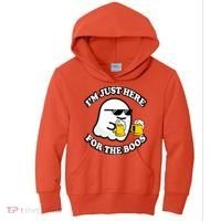 Here For The Boos Funny Halloween Party Kids Hoodie thumb 0