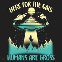 Here For The Cats Humans Are Gross Women's Sweatshirt thumb 2