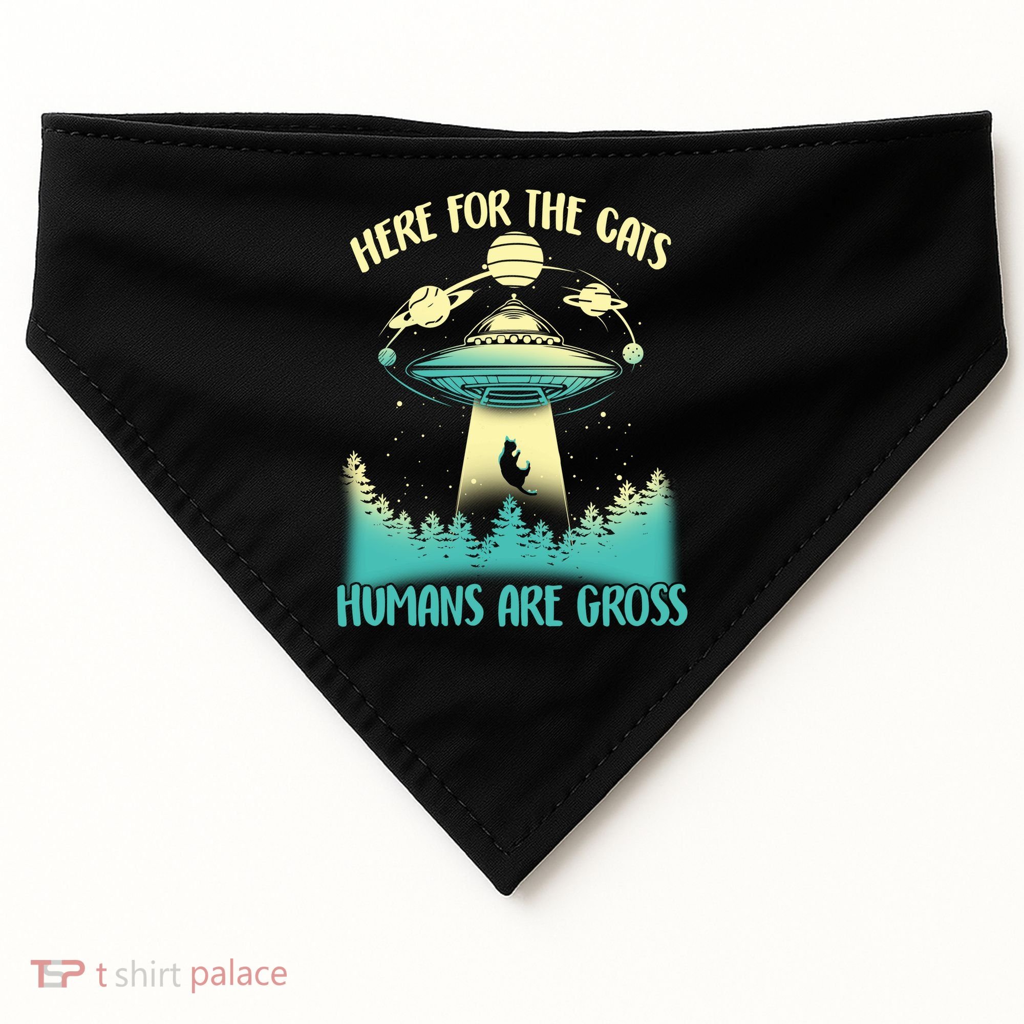 Here For The Cats Humans Are Gross USA-Made Doggie Bandana