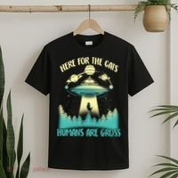 Here For The Cats Humans Are Gross T-Shirt thumb 2