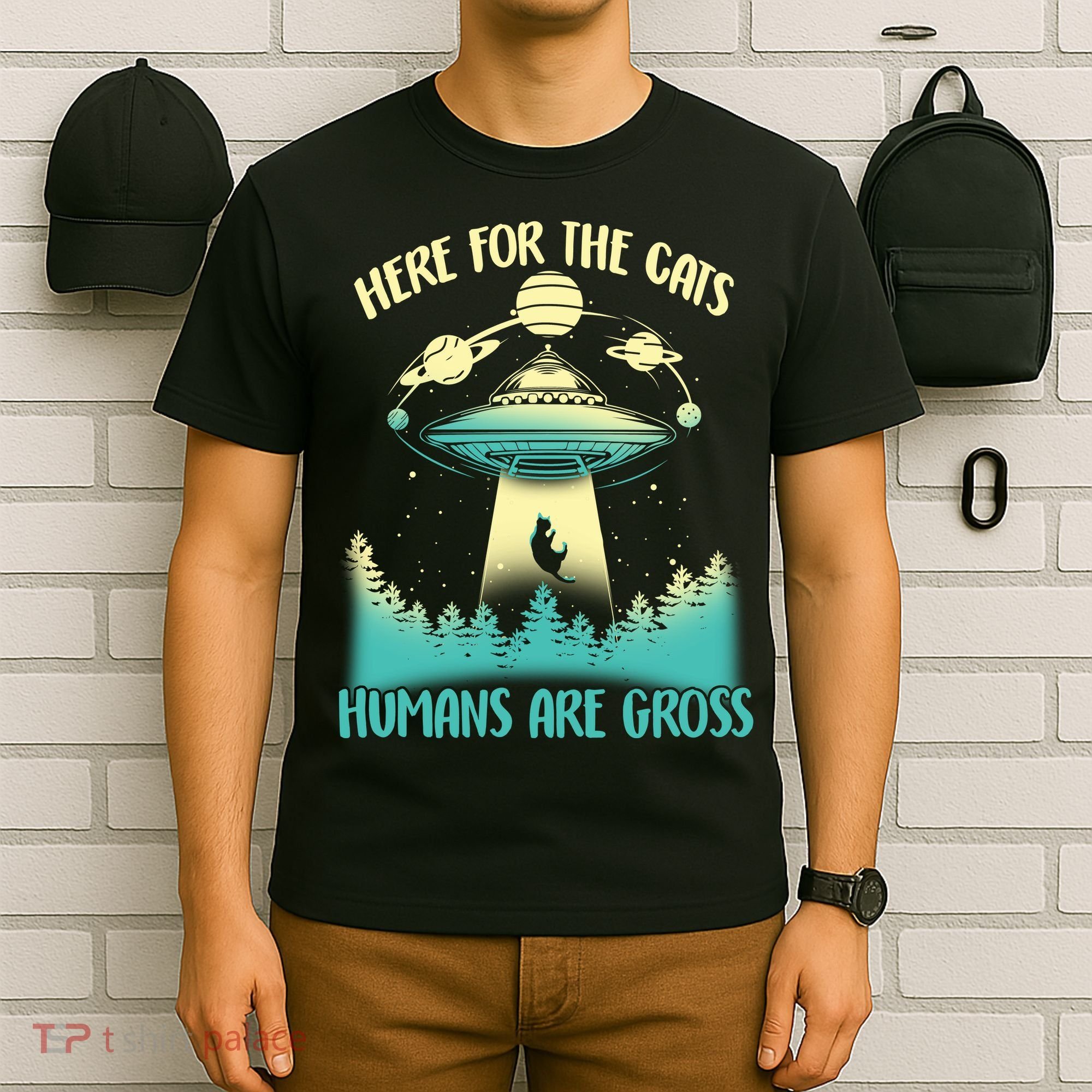 Here For The Cats Humans Are Gross T-Shirt