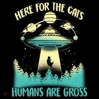 Here For The Cats Humans Are Gross Bucket Hat thumb 4