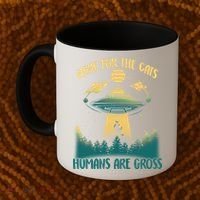Here For The Cats Humans Are Gross Coffee Mug thumb 2