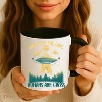 Here For The Cats Humans Are Gross Coffee Mug thumb 3